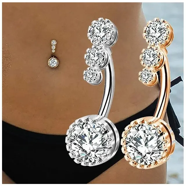Piercing za popek, srebrn ali zlat